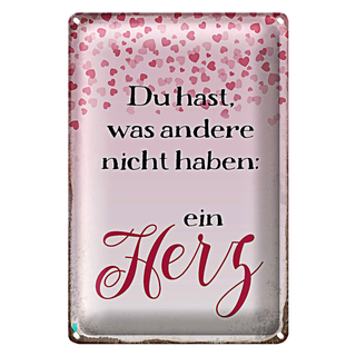 Blechschild Spruch 20x30cm hast was andere nicht haben Herz