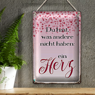 Blechschild Spruch 20x30cm hast was andere nicht haben Herz