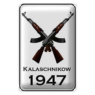 Blechschild Gewehr 20x30cm Kalaschnikow 1947