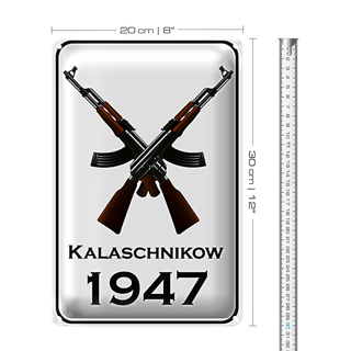 Blechschild Gewehr 20x30cm Kalaschnikow 1947