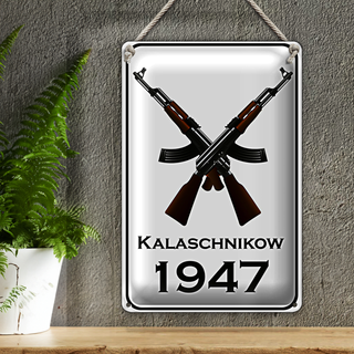 Blechschild Gewehr 20x30cm Kalaschnikow 1947