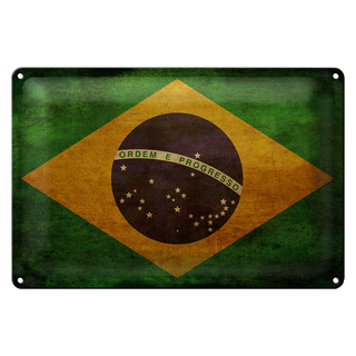 Blechschild Flagge 30x20cm Brasilien
