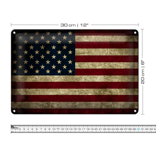 Blechschild Flagge 30x20cm Vereinigte Staaten Amerika USA