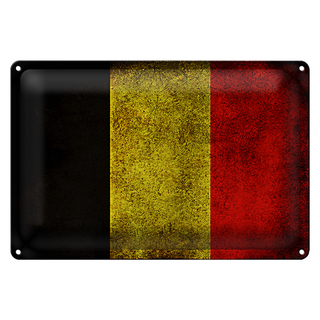 Blechschild Flagge 30x20cm Belgien Fahne