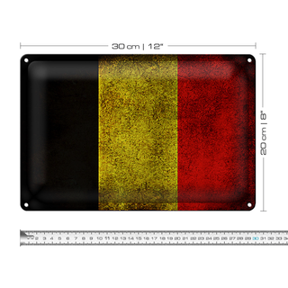Blechschild Flagge 30x20cm Belgien Fahne