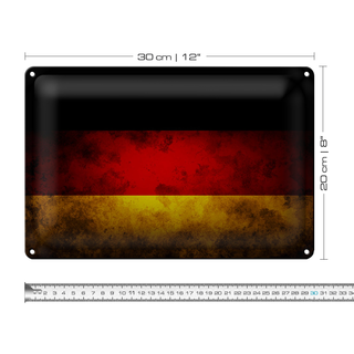 Blechschild Flagge 30x20cm Deutschland Fahne