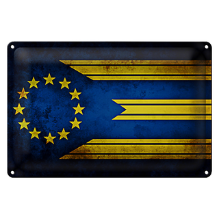 Blechschild Flagge 30x20cm Europa Fahne