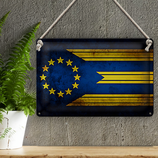 Blechschild Flagge 30x20cm Europa Fahne