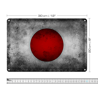 Blechschild Flagge 30x20cm Japan Fahne