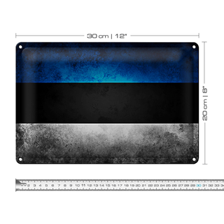 Blechschild Flagge 30x20cm Estland Fahne
