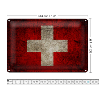 Blechschild Flagge 30x20cm Schweiz Fahne