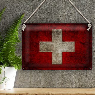 Blechschild Flagge 30x20cm Schweiz Fahne