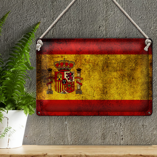 Blechschild Flagge 30x20cm Spanien Fahne