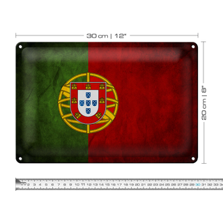 Blechschild Flagge 30x20cm Portugal Fahne