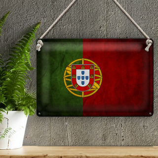 Blechschild Flagge 30x20cm Portugal Fahne