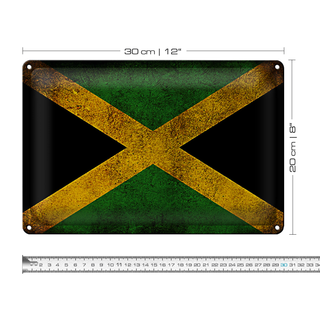 Blechschild Flagge 30x20cm Jamaika Fahne