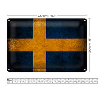 Blechschild Flagge 30x20cm Schweden Fahne