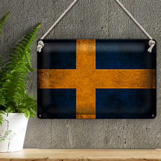 Blechschild Flagge 30x20cm Schweden Fahne