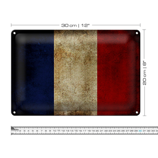 Blechschild Flagge 30x20cm Frankreich Fahne