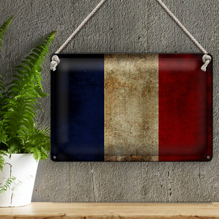 Blechschild Flagge 30x20cm Frankreich Fahne