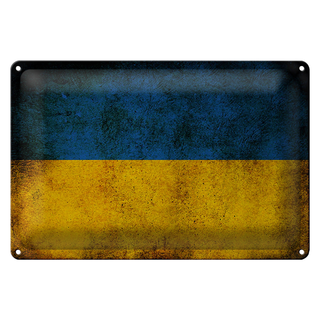 Blechschild Flagge 30x20cm Ukraine Fahne