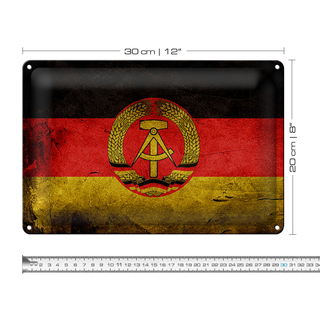 Blechschild Flagge 30x20cm DDR Fahne Wanddeko