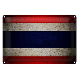 Blechschild Flagge 30x20cm Thailand Fahne Wanddeko