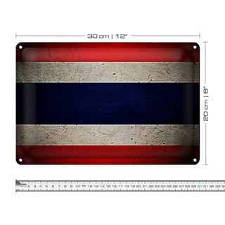Blechschild Flagge 30x20cm Thailand Fahne Wanddeko