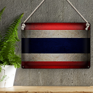 Blechschild Flagge 30x20cm Thailand Fahne Wanddeko