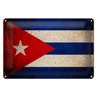 Blechschild Flagge 30x20cm Kuba Cuba Fahne