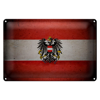 Blechschild Flagge 30x20cm Österreich Fahne Wanddeko