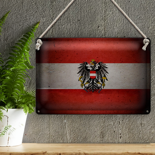 Blechschild Flagge 30x20cm Österreich Fahne Wanddeko