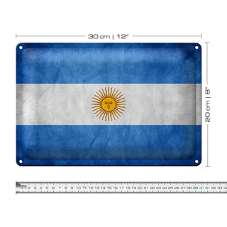 Blechschild Flagge 30x20cm Argentinien Fahne
