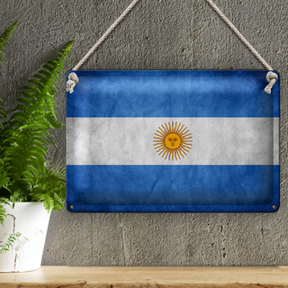 Blechschild Flagge 30x20cm Argentinien Fahne