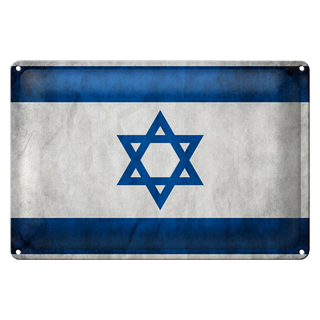 Blechschild Flagge 30x20cm Israel Fahne Wanddeko