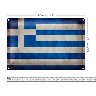 Blechschild Flagge 30x20cm Griechenland Fahne