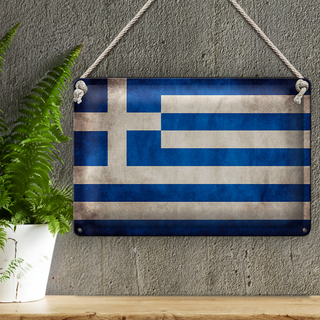 Blechschild Flagge 30x20cm Griechenland Fahne
