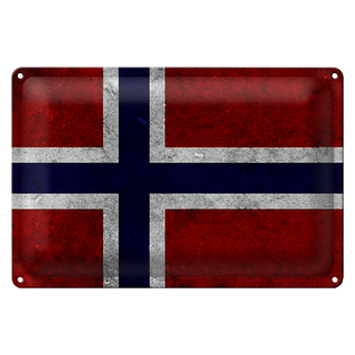 Blechschild Flagge 30x20cm Norwegen Fahne Wanddeko