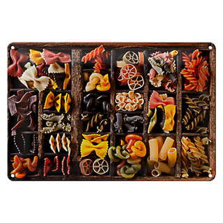 Blechschild Essen 30x20cm Nudeln Nudelarten Pasta