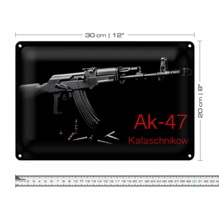 Blechschild Gewehr 30x20cm AK-47 Kalaschnikow