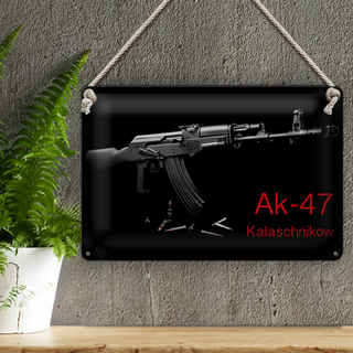 Blechschild Gewehr 30x20cm AK-47 Kalaschnikow