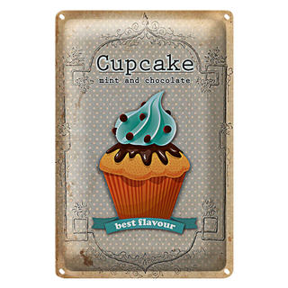 Blechschild Spruch 20x30cm Cupcake mint chocolate best