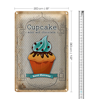 Blechschild Spruch 20x30cm Cupcake mint chocolate best