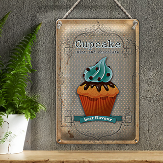 Blechschild Spruch 20x30cm Cupcake mint chocolate best