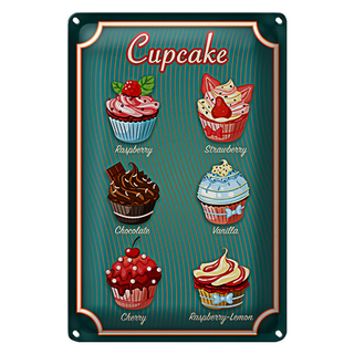 Blechschild Essen 20x30cm Cupcake Raspberry Chocolate