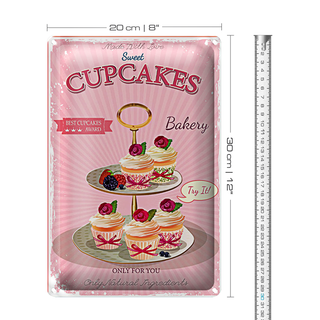 Blechschild Essen 20x30cm sweet Cupcakes best award