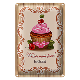 Blechschild Essen 20x30cm best Cupcake award with Love