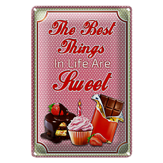 Blechschild Cupcake 20x30cm best things in life are sweet