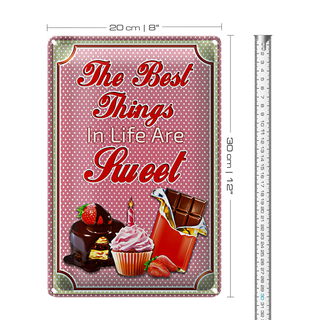 Blechschild Cupcake 20x30cm best things in life are sweet