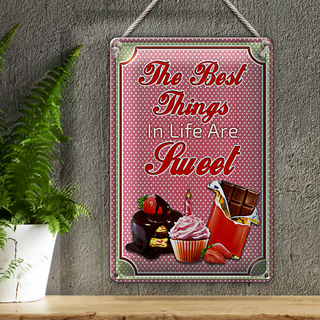 Blechschild Cupcake 20x30cm best things in life are sweet